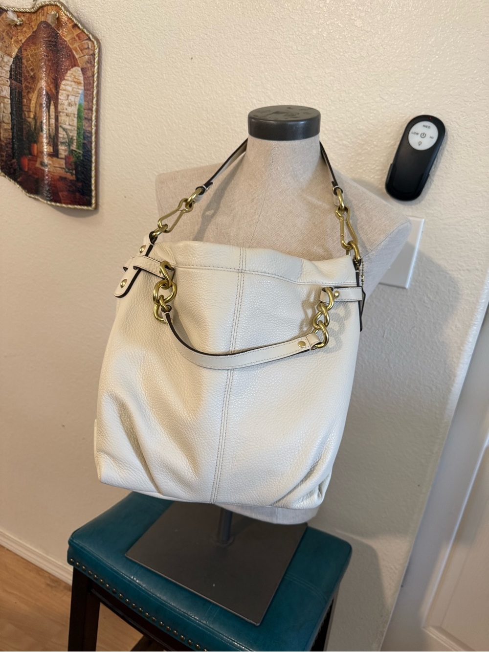 Coach Brooke Leather Hobo with Gold Hardware | Ivory